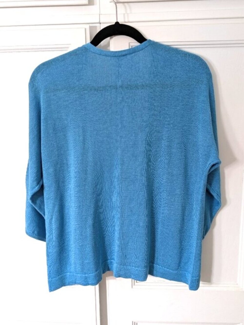 J. Jill Blue Linen Blend Knit Open Front Cardigan Size M - Picture 5 of 6